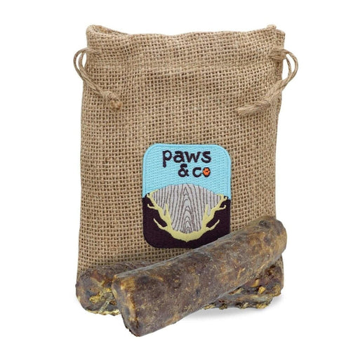 Paws & Co Beef Liver Dipped Split Elk Antler Chews Small for Dogs 4.25" - Poudre Pet and Feed Supply
